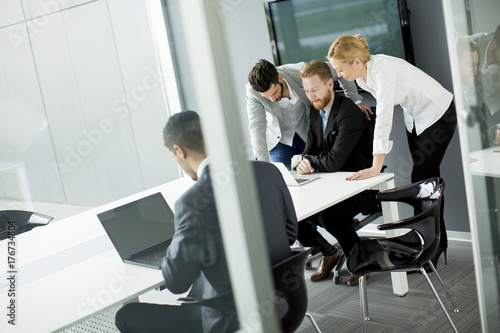 Group of business people in...