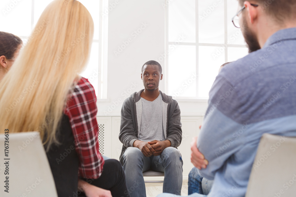 Meeting of support group, therapy session Meeting of support group, therapy session