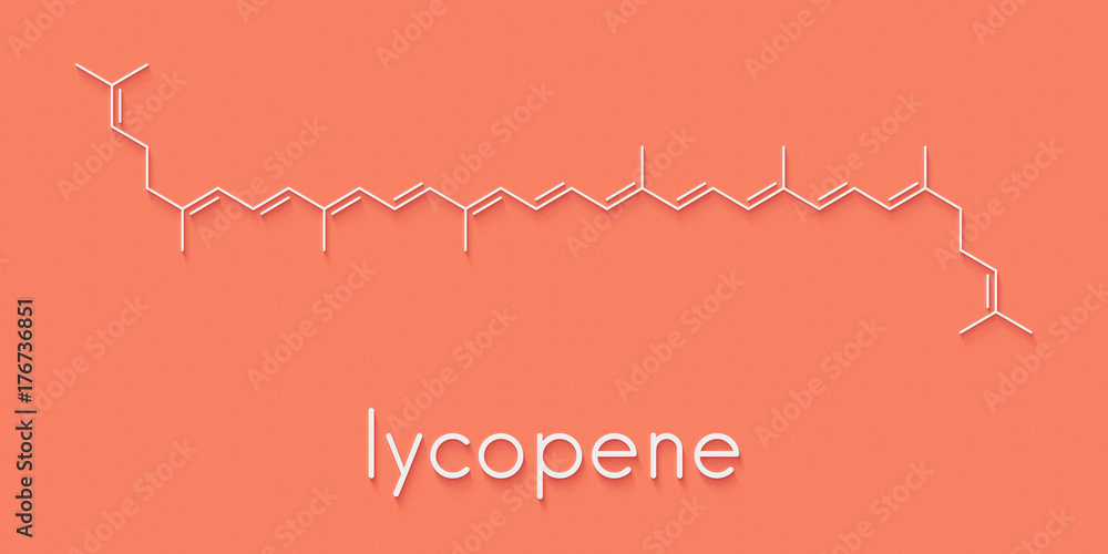 Lycopene red tomato pigment molecule. Skeletal formula. Stock ...