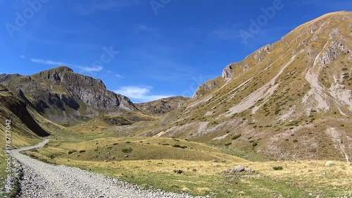 Landscape of Macedonian mountains near Labunishta on sunny day, Macedonia photo