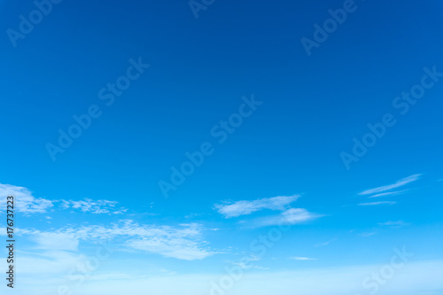 Clear blue sky and white cloud for natural background and design.