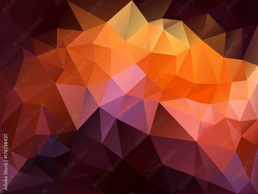 vector abstract irregular polygon background with a triangle pattern in autumnal color - hot vibrant red, orange, purple, pink, brown and burgundy vector abstract irregular polygon background with a triangle pattern in autumnal color - hot vibrant red, orange, purple, pink, brown and burgundy