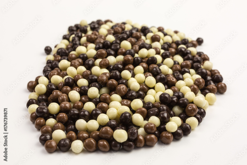 heap of puffed rice crispies with chocolate heap of puffed rice crispies with chocolate