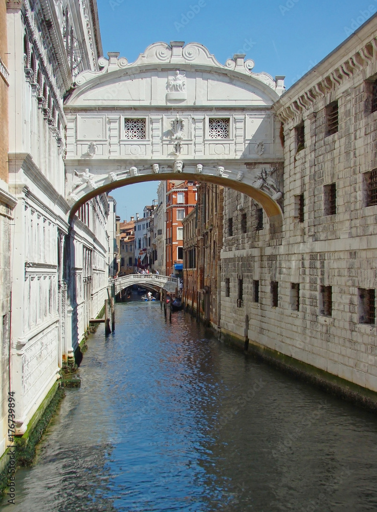 The bridge of sighs in Venice, Italy