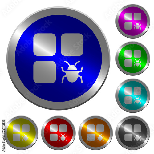 Component bug luminous coin-like round color buttons
