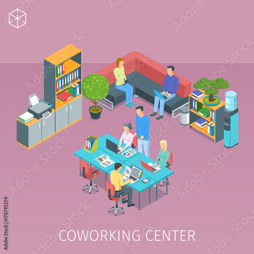 creative people working in coworking centre