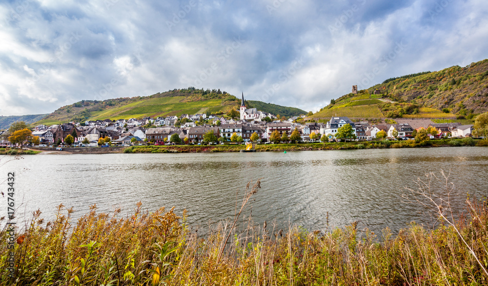 Wine village  Klotten at the river Moselle Rheinland Pfalz Germany