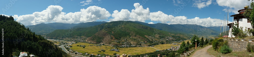 Panoramic view of Paro, Bhutan