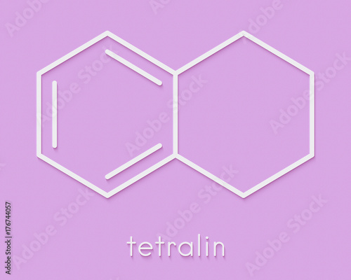 Tetralin solvent molecule. Skeletal formula. photo