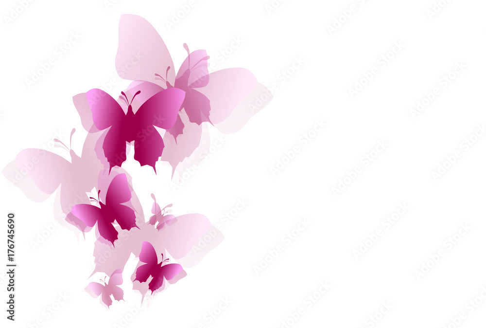 Butterflies decorated background Butterflies decorated background