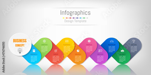 Infographic design elements for your business data with 10 options, parts, steps, timelines or processes. Vector Illustration.