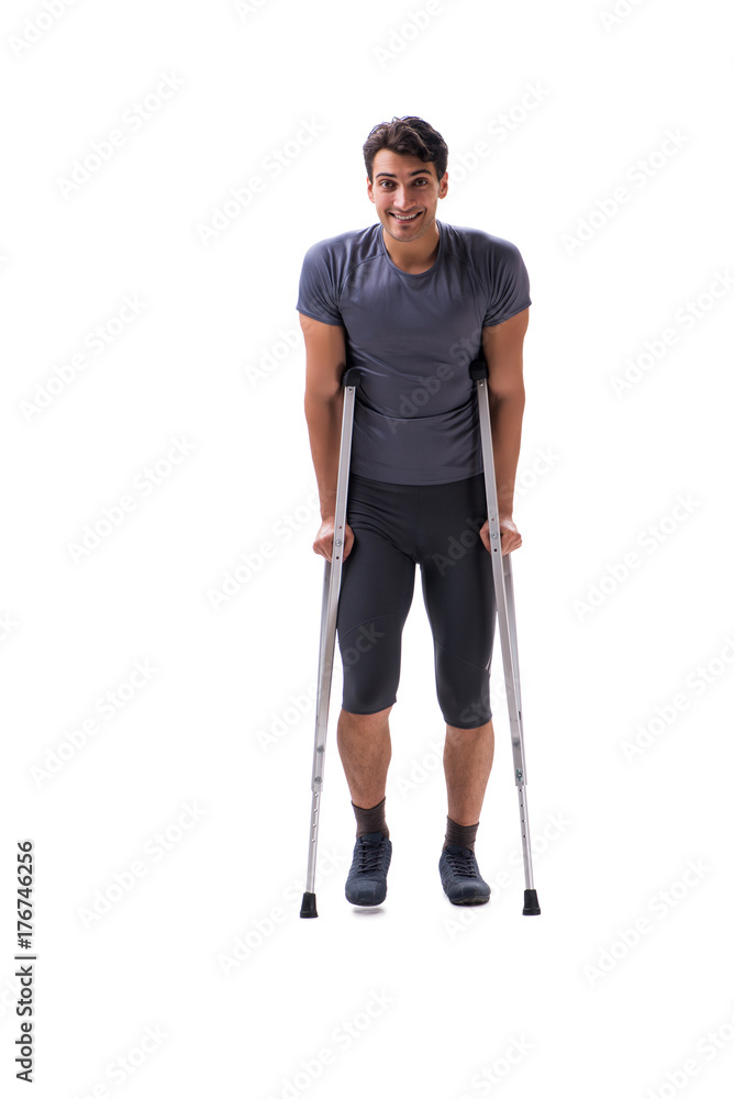 Young patient athlete sportsman suffering an injury trauma with Young patient athlete sportsman suffering an injury trauma with