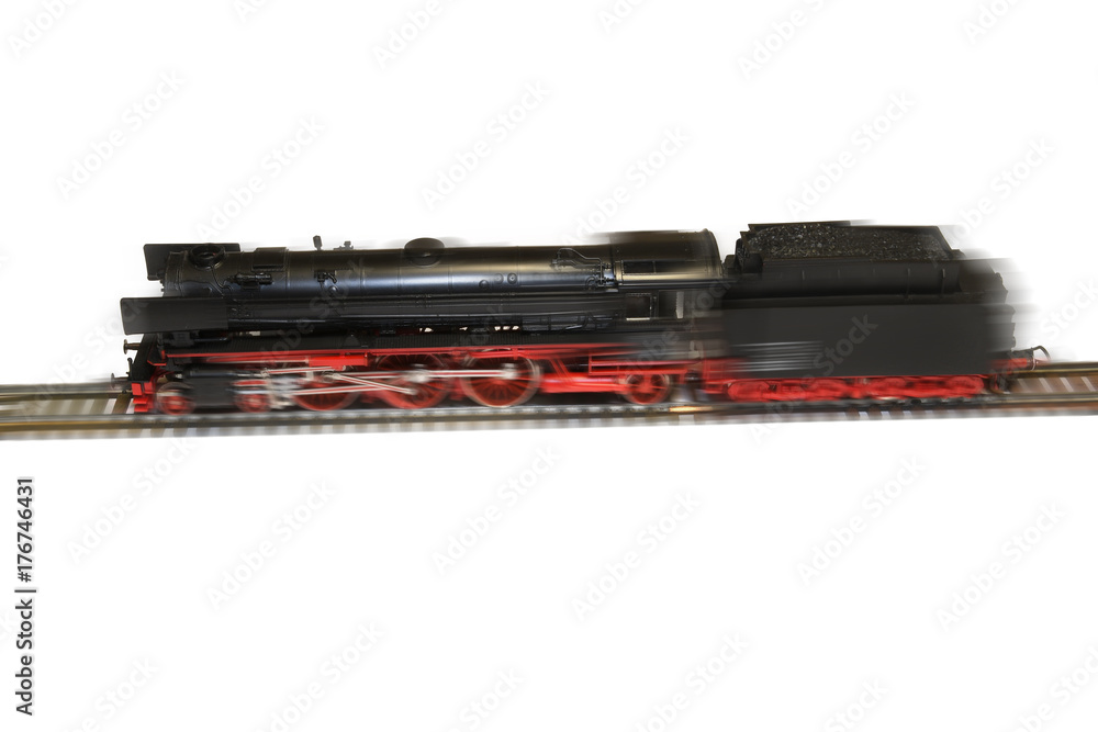 steam loco model isolated over white background steam loco model isolated over white background