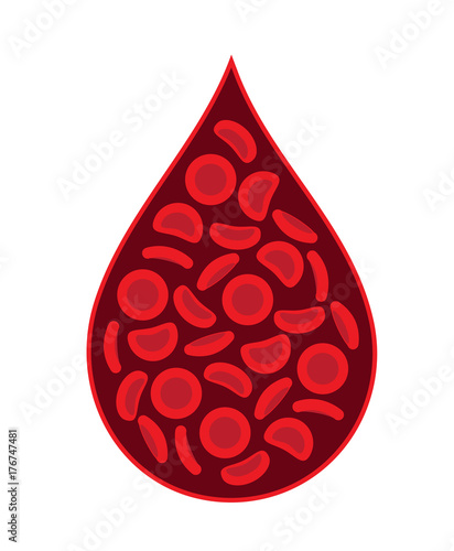 Blood Cells in the shape of a blood droplet - Vector illustration
