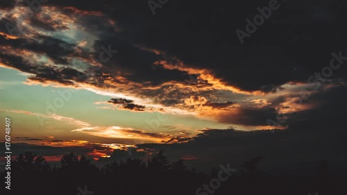 Time lapse clip of cloudy sunset