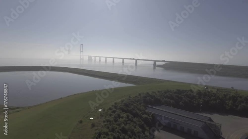 Wallpaper Mural Denmark Drone Bridge Fog  Torontodigital.ca