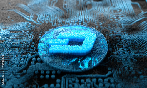 Crypto-currency, Mobile banking, 3D rendering photo