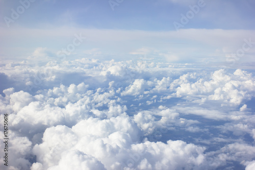 White fluffy Clouds in the blue sky