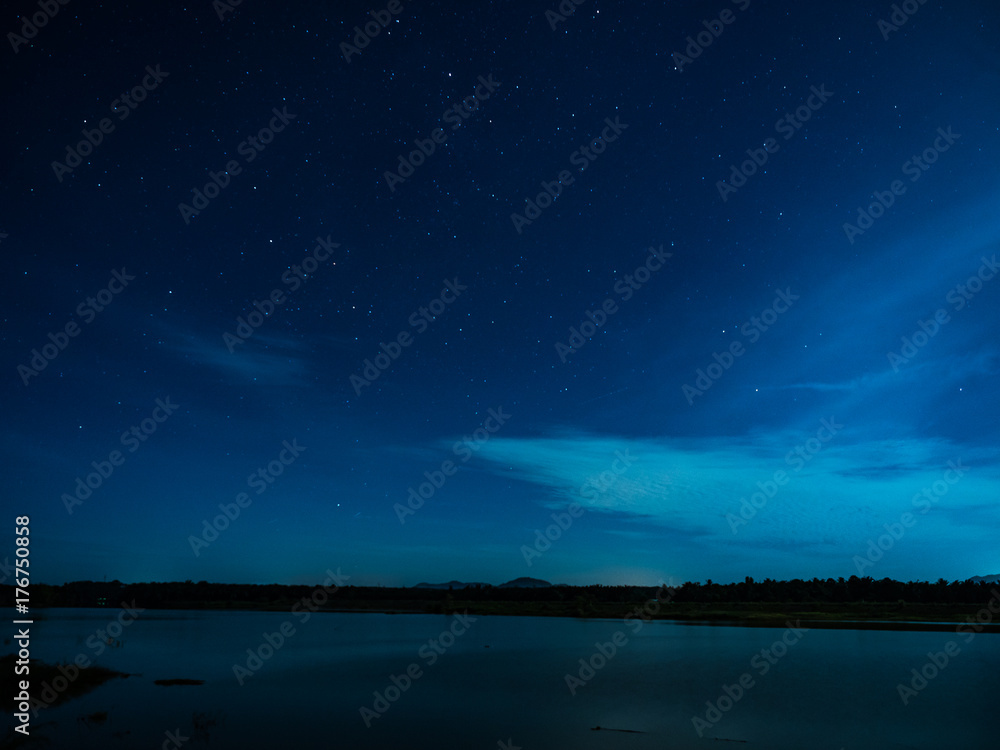 starry night at the lake