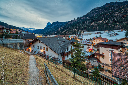 sunset on alpine village