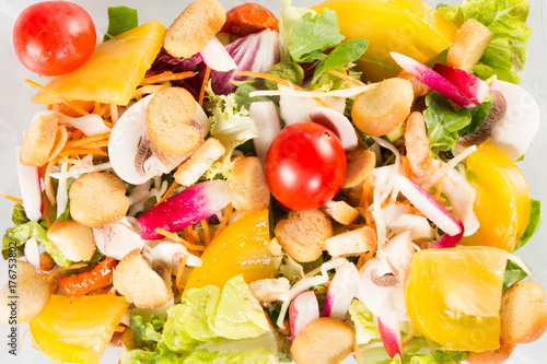 background of fresh salad foodin plastic box