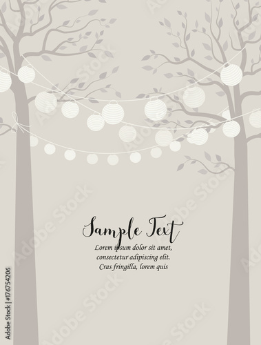 Trees and chain of lanterns