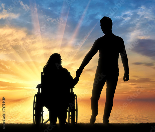 Billede på lærred Concept of support to people with disabilities