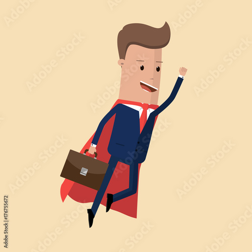 Super leader and super businessman. Vector illustration