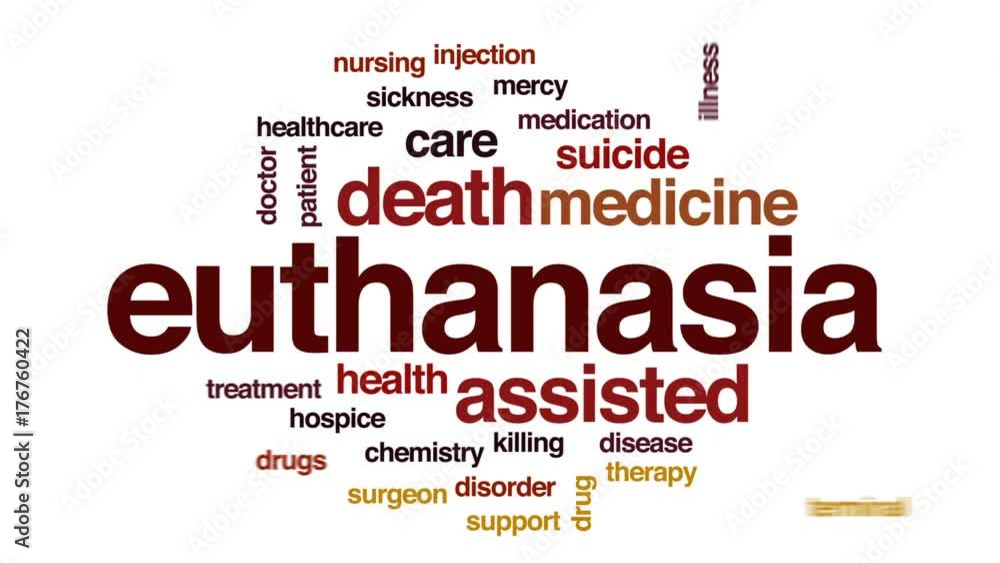 Euthanasia animated word cloud, text design animation. Euthanasia animated word cloud, text design animation.