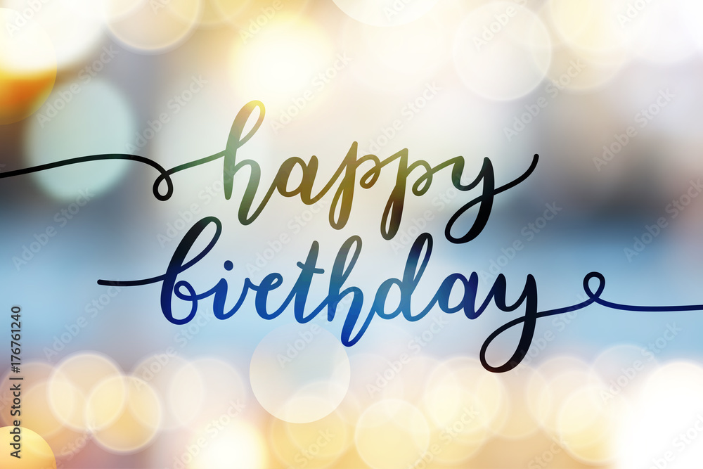 Fotografie happy birthday lettering
