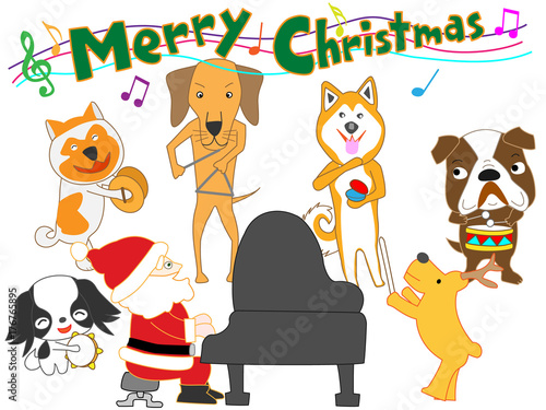 Fototapeta Naklejka Na Ścianę i Meble -  犬のクリスマスコンサート