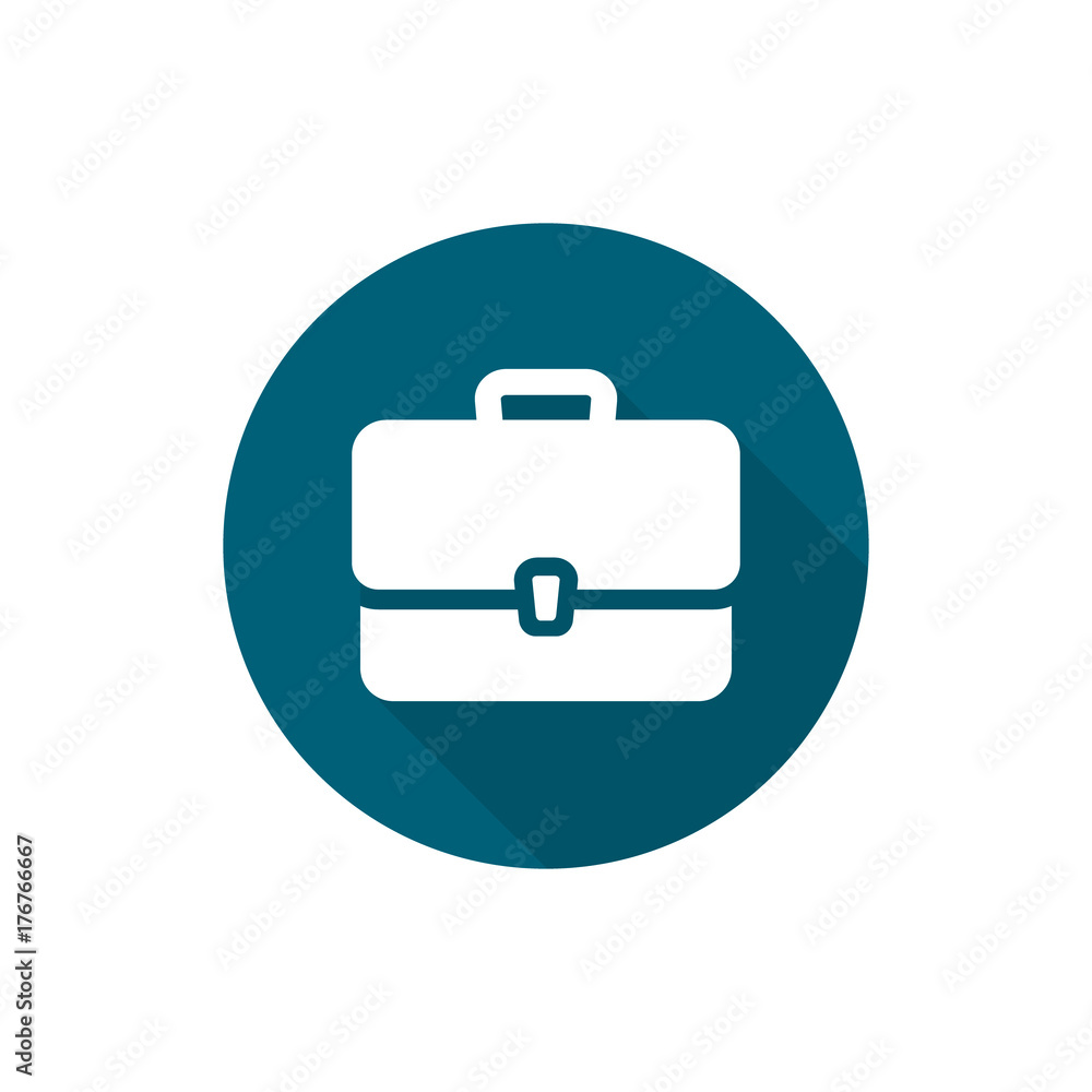 Briefcase Icon isolated on blue circle background Briefcase Icon isolated on blue circle background