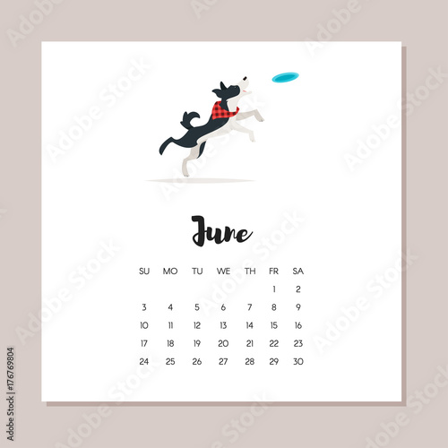 june dog 2018 year calendar