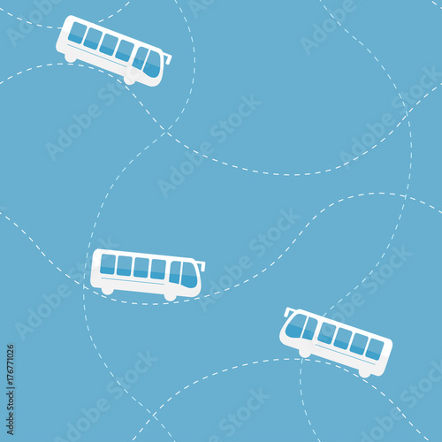 Seamless pattern with bus