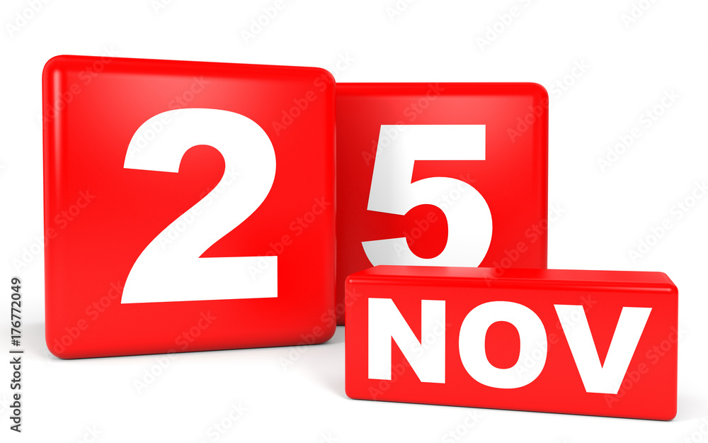 November 25. Calendar on white background. November 25. Calendar on white background.