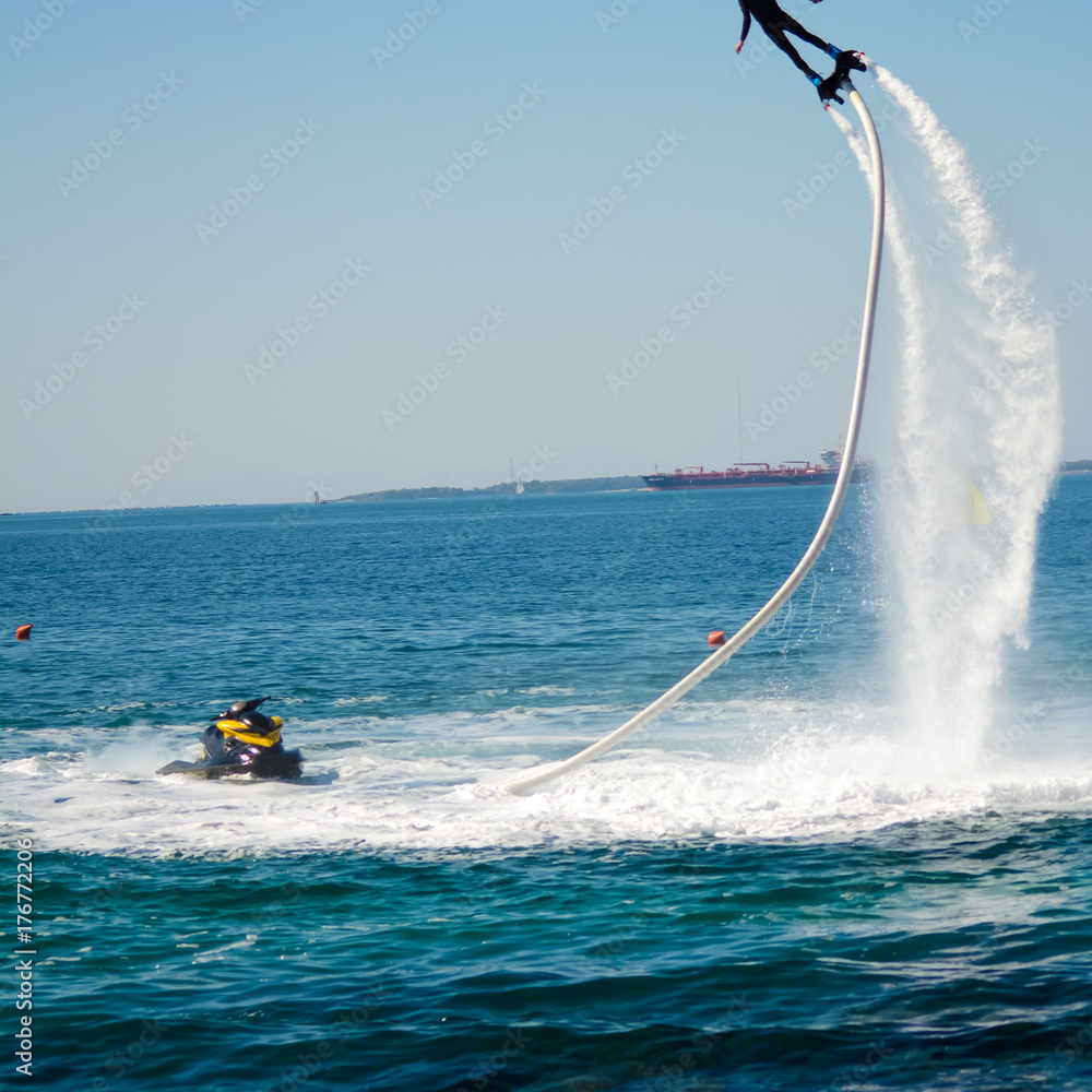 Obraz premium flyboard show in the ionian sea