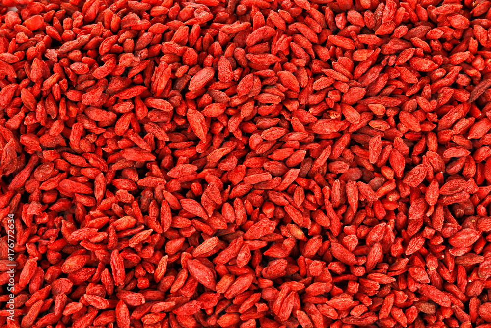 Red dried goji berries as background Red dried goji berries as background