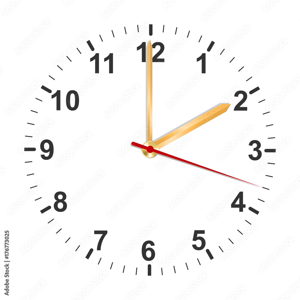 Simple clock with golden arrows Simple clock with golden arrows