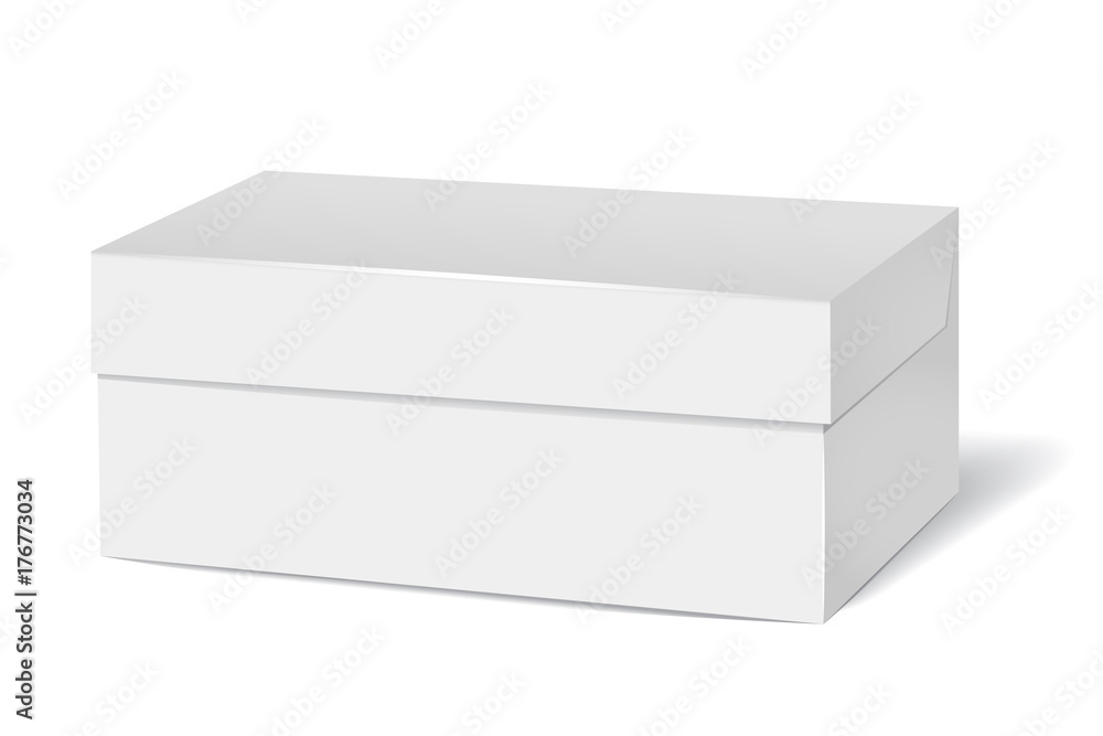 Vector tea box mock up. Blank white tea packaging isolated on