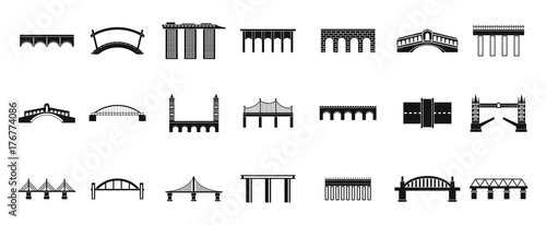 Fototapeta Naklejka Na Ścianę i Meble -  Bridge icon set, simple style