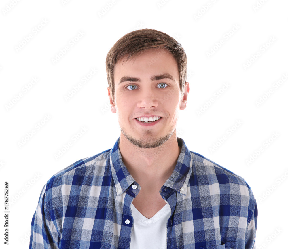 Attractive young man on white background Attractive young man on white background