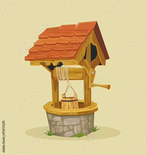 Isolated well. Vector flat cartoon illustration