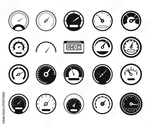 Dashboard icon set, simple style