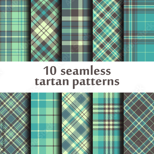 Set of 10 seamless tartan pattern