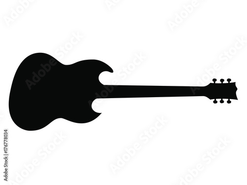 Forme guitare noir et blanc tracée à la main