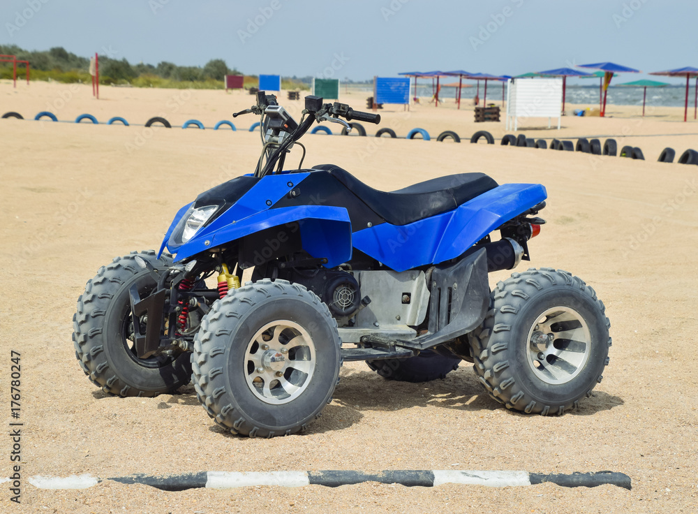 Small ATV rentals. Rental services on the beach by the sea Small ATV rentals. Rental services on the beach by the sea