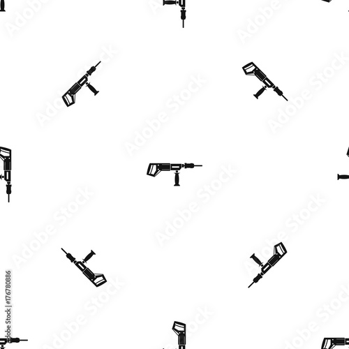 Electric drill, perforator pattern seamless black