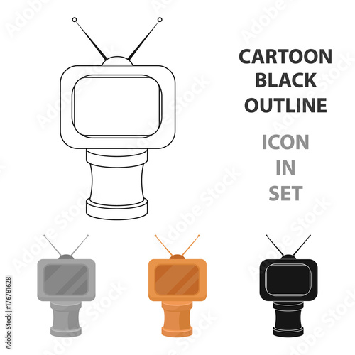 Bronze award in Famer of the TV with aerial.Trophy for best film.Movie awards single icon in cartoon style vector symbol stock illustration.