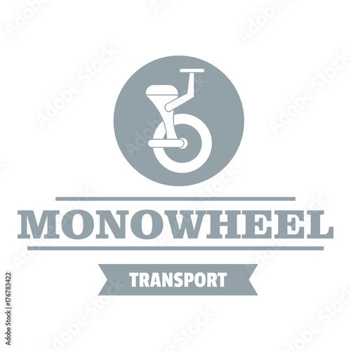 Urban mono wheel logo, simple gray style