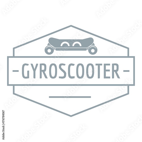 Battery gyro scooter logo, simple gray style
